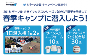 豪華賞品が当たる！「2018 パーソル CS パ」Twitterキャンペーン実施中